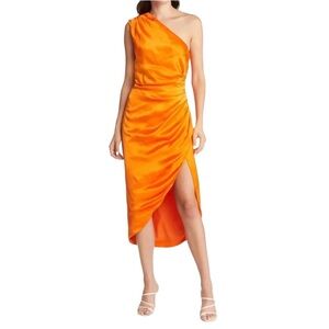 Elliatt One-Shoulder Dress in Bright Orange
